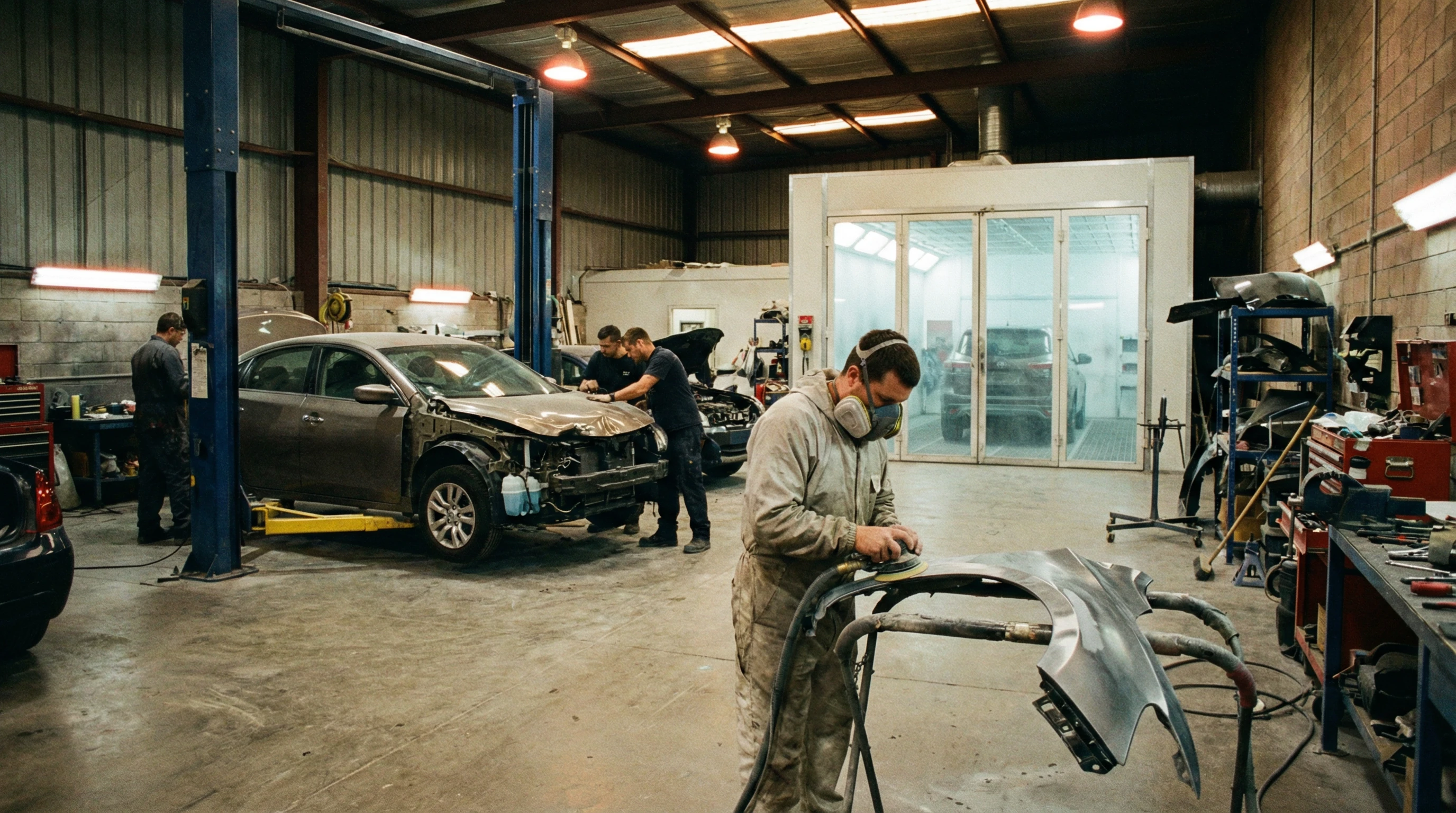 Auto body shop exterior optimized for local SEO